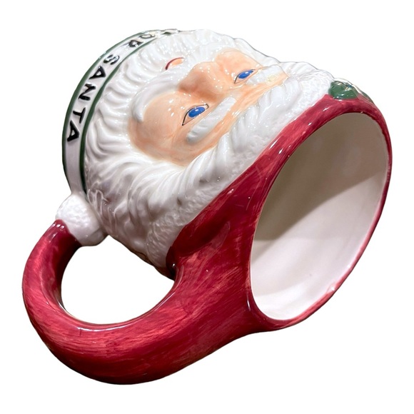 Vtg. A La Carte Santa Claus ‘Milk for Santa’ Handpainted 3D Ceramic Coffee Mug - Picture 8 of 10